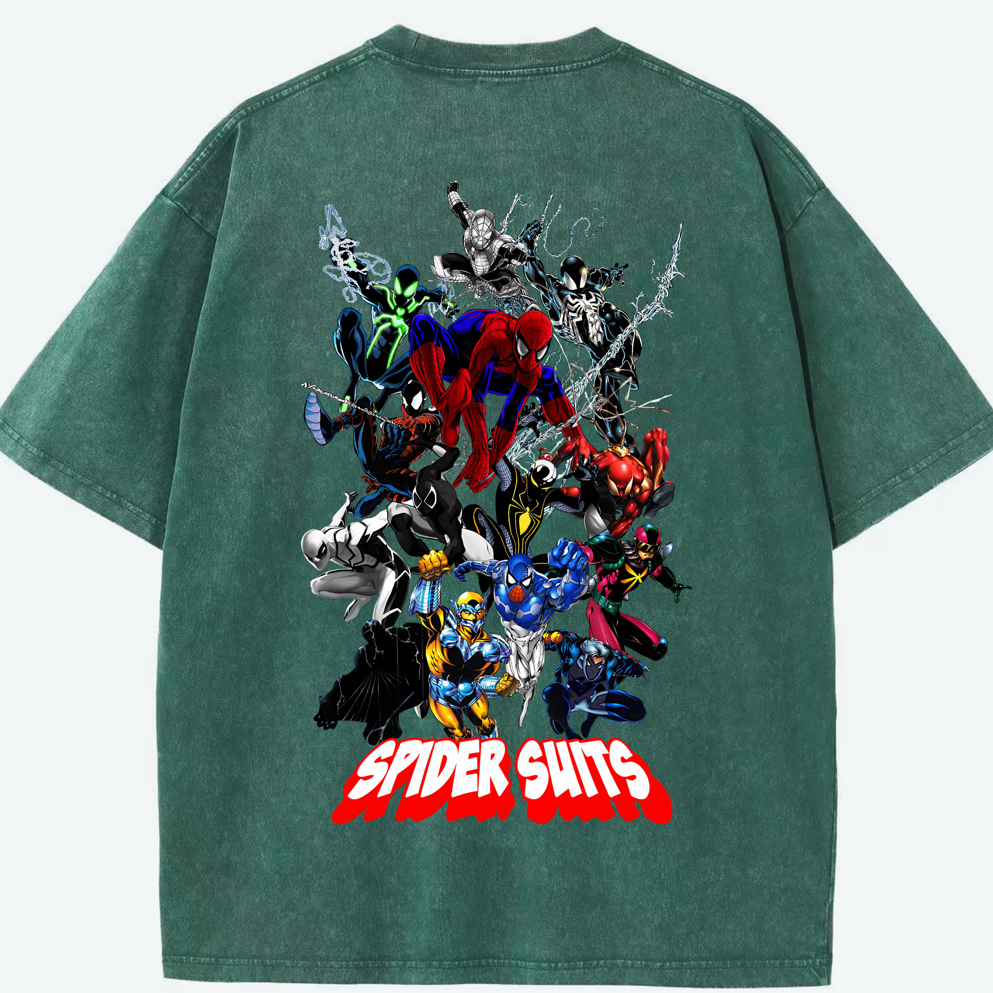 （画像用） Spider Man スパイダーマン 綿100% ヴィンテージ風 半袖Tシャツ（背面プリント）